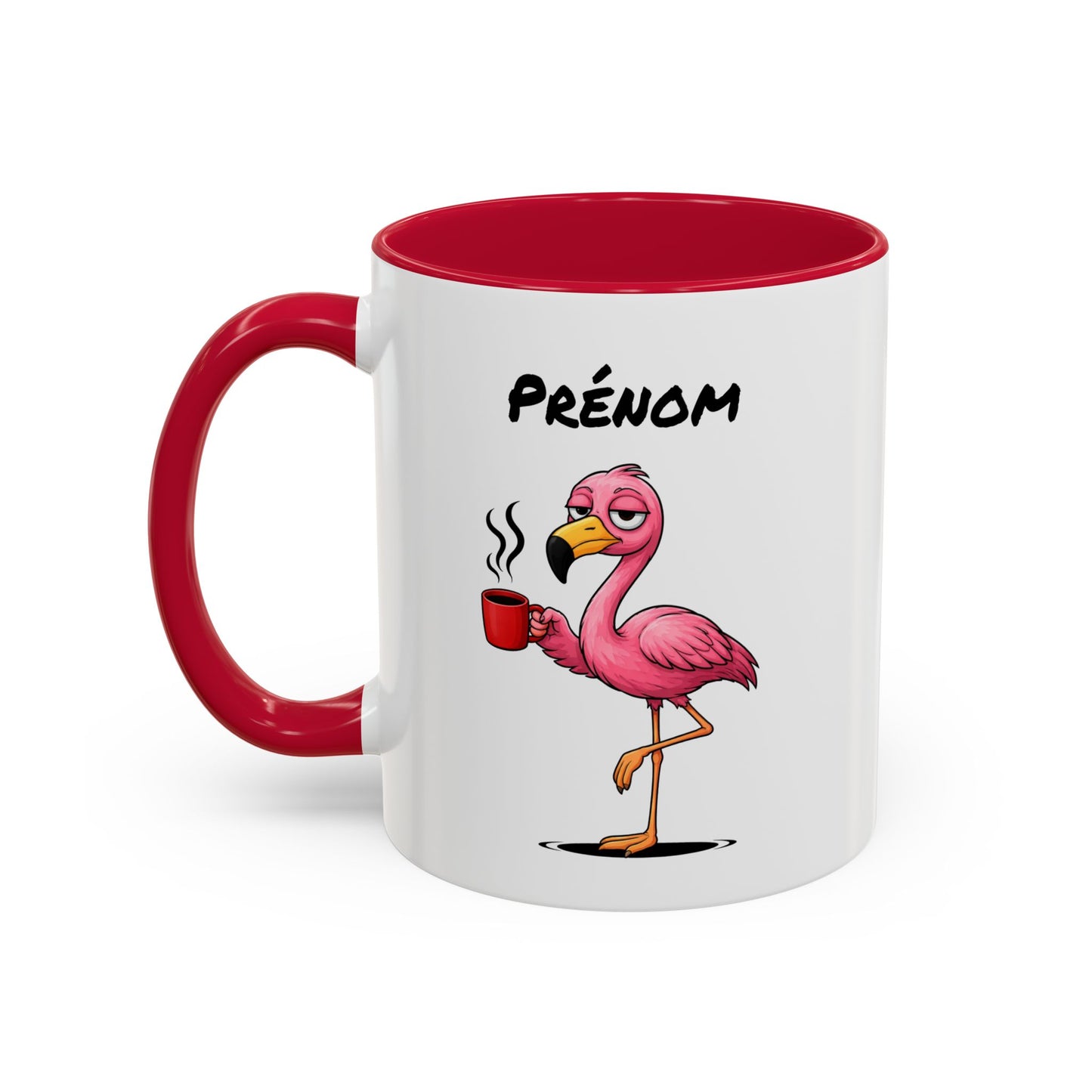 Mug Flamant Rose Personnalisable 325ml – Tasse Café Humour Fatigue Matin Drôle Cadeau