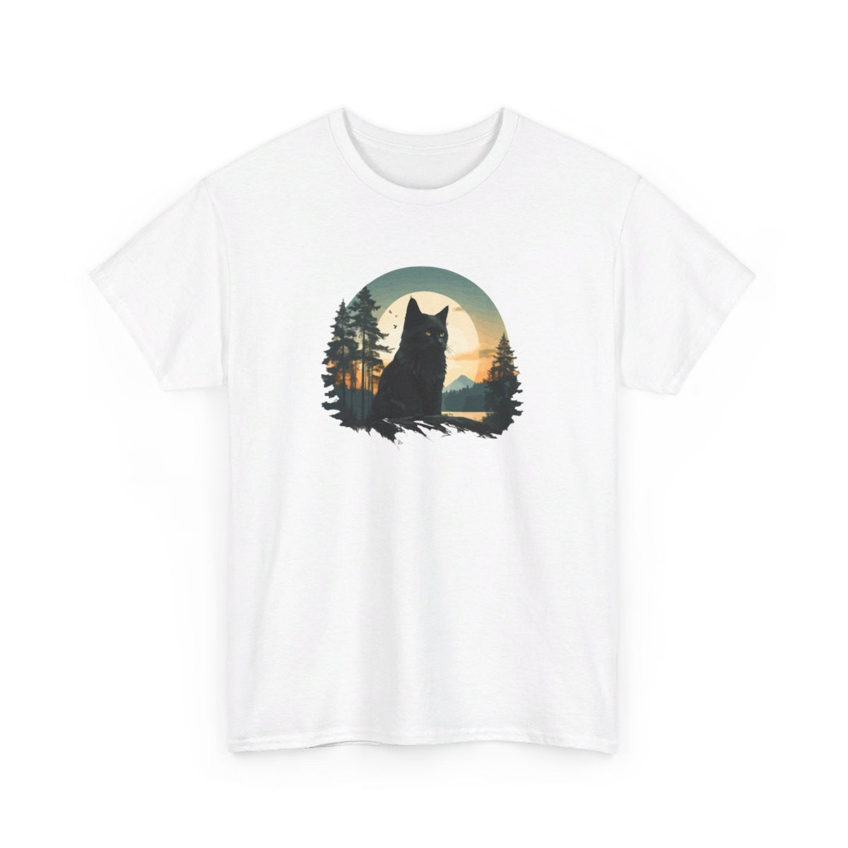 T shirt Chat Noir animal - Design Mystique -idée cadeau tee shirt pour Homme et Femme