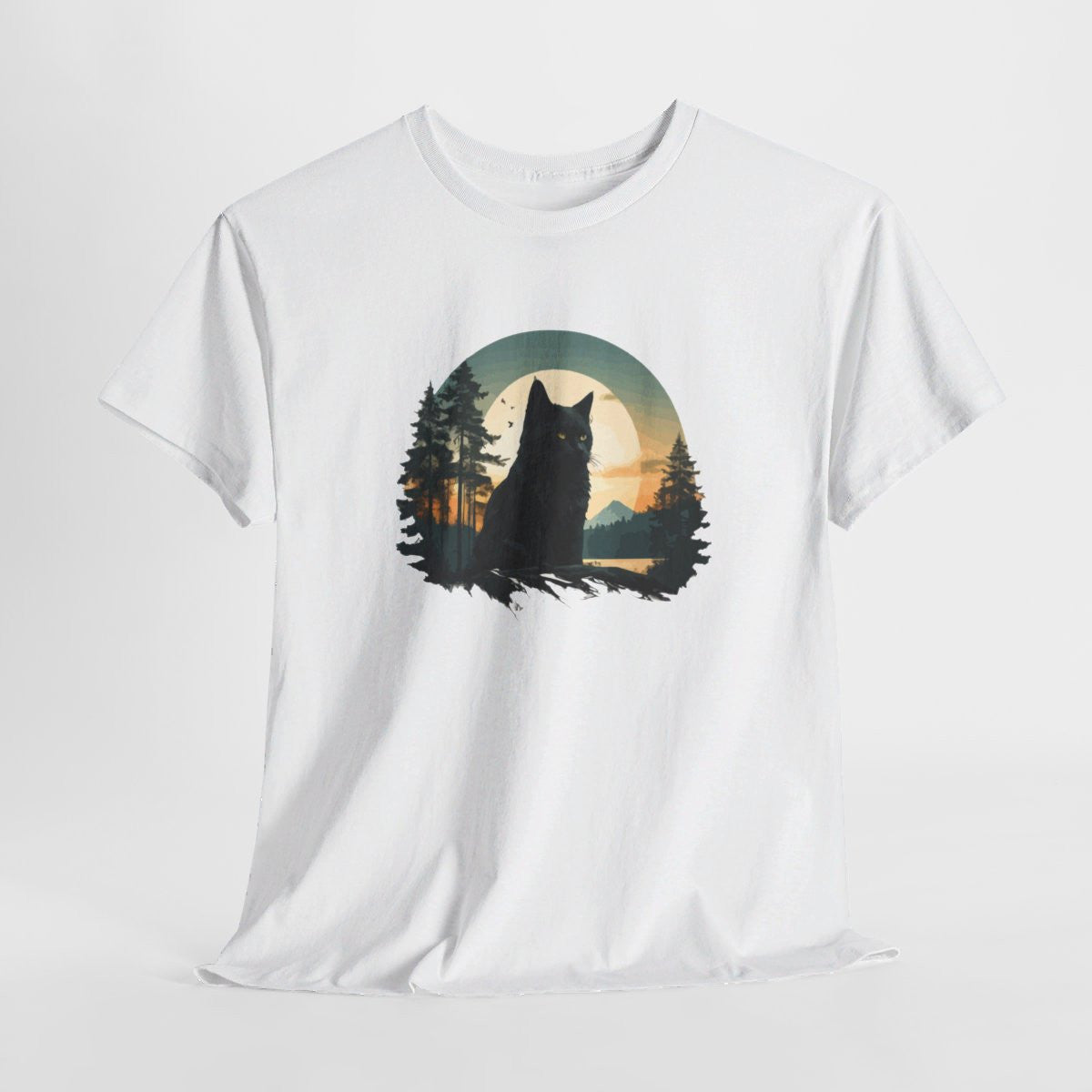 T shirt Chat Noir animal - Design Mystique -idée cadeau tee shirt pour Homme et Femme