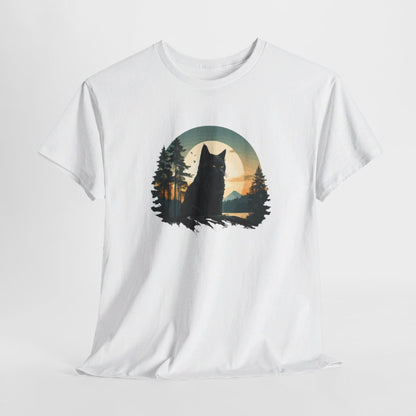 T shirt Chat Noir animal - Design Mystique -idée cadeau tee shirt pour Homme et Femme