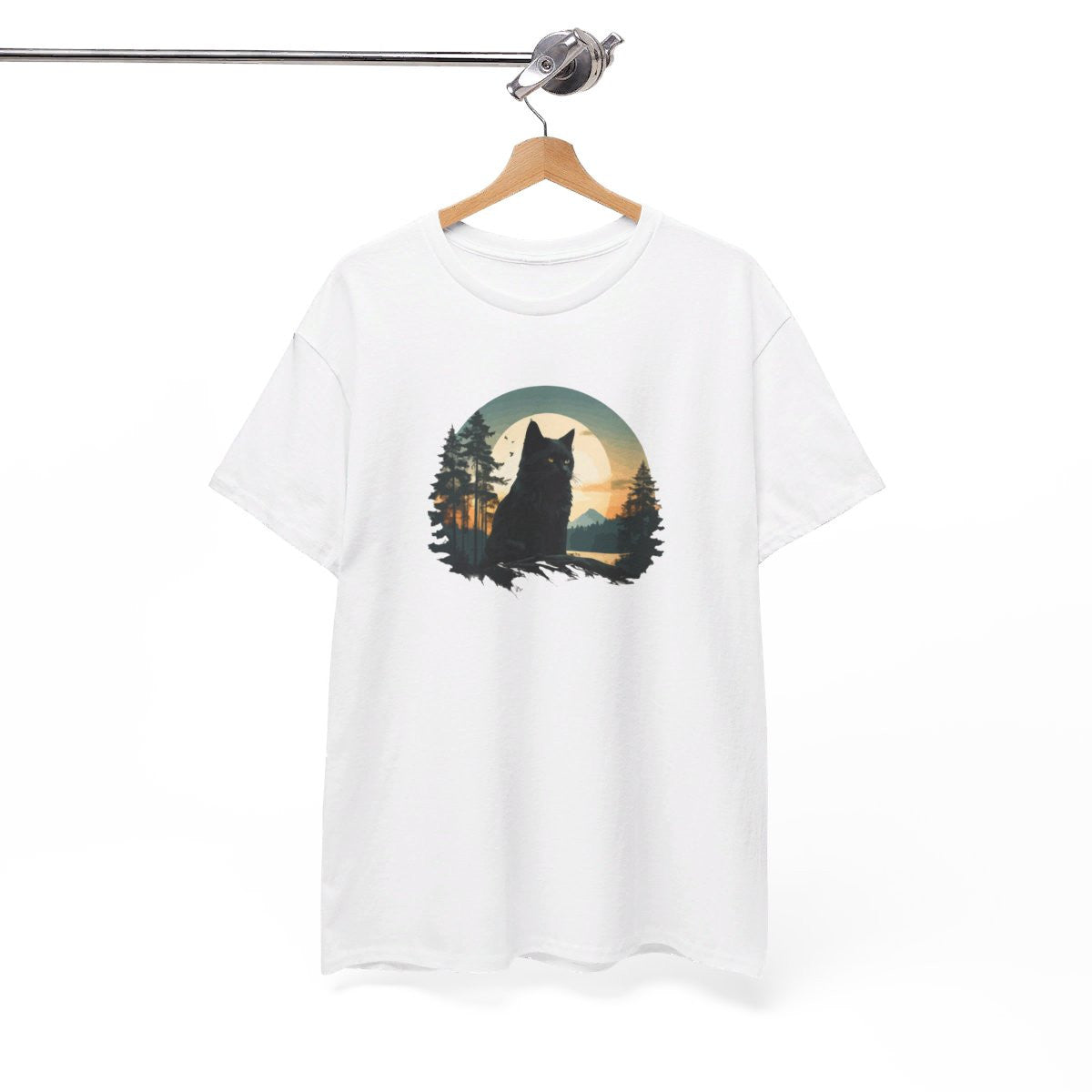 T shirt Chat Noir animal - Design Mystique -idée cadeau tee shirt pour Homme et Femme