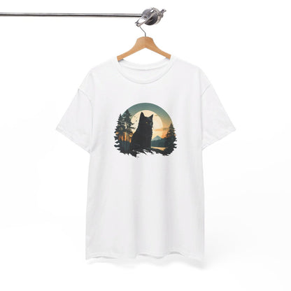 T shirt Chat Noir animal - Design Mystique -idée cadeau tee shirt pour Homme et Femme