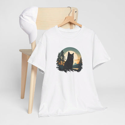 T shirt Chat Noir animal - Design Mystique -idée cadeau tee shirt pour Homme et Femme