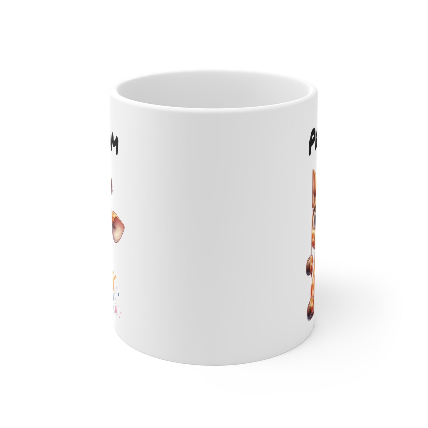 Tasse Personnalisable Girafe Mignonne – Mug Prénom Illustration Colorée – Cadeau Animal Safari Rigolo 325ml