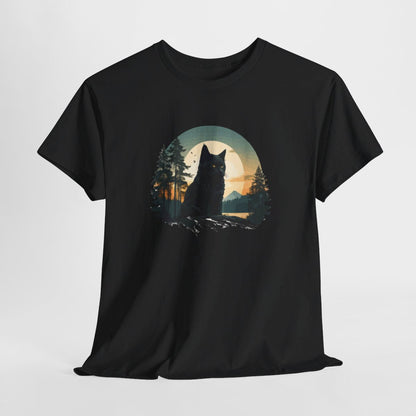 T shirt Chat Noir animal - Design Mystique -idée cadeau tee shirt pour Homme et Femme