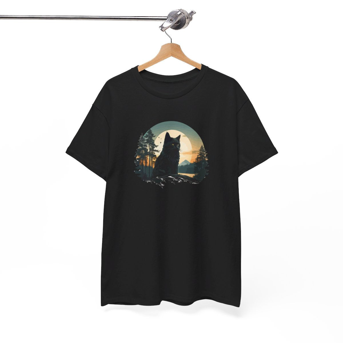 T shirt Chat Noir animal - Design Mystique -idée cadeau tee shirt pour Homme et Femme