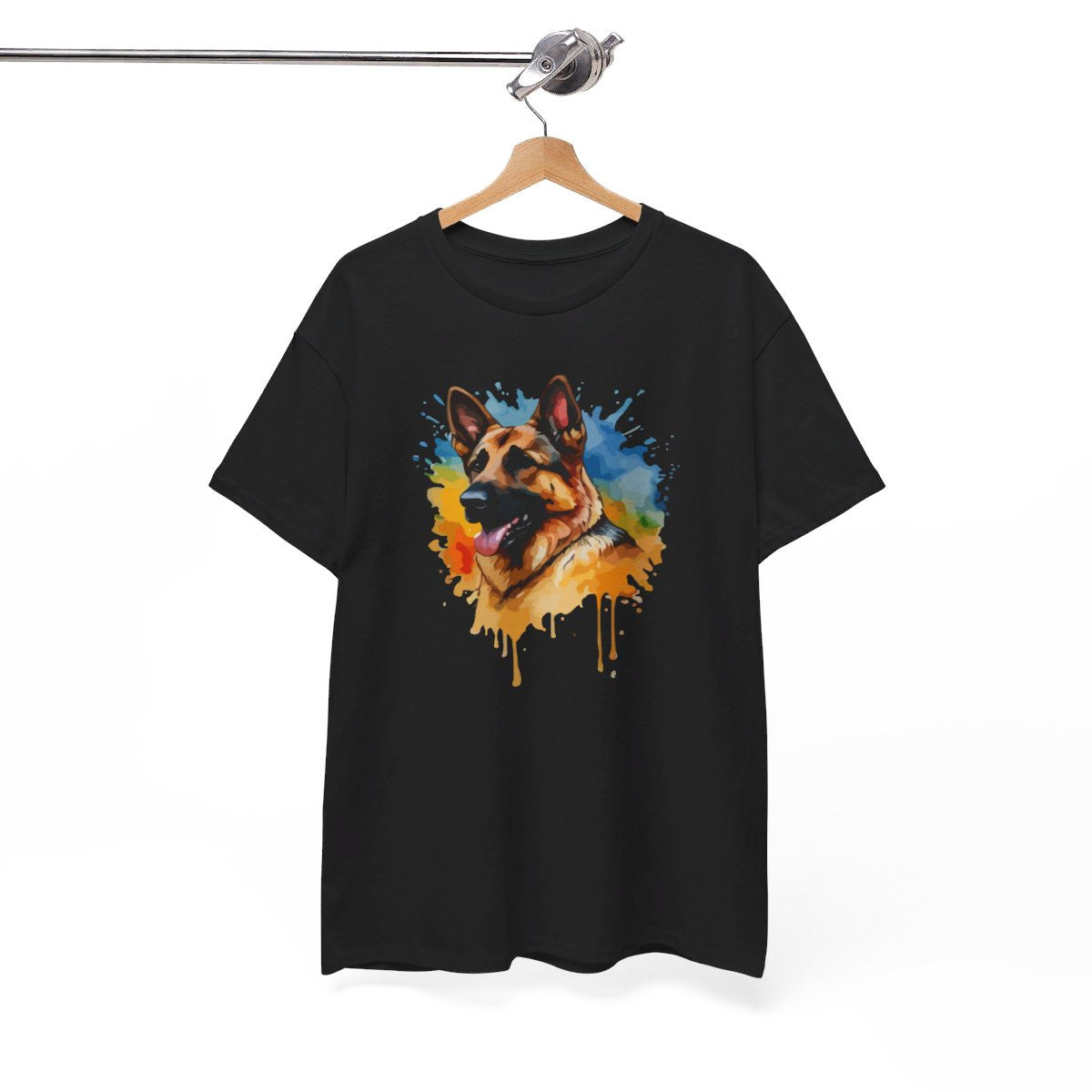 T shirt animal Berger Allemand Coloré - Design Unique idée cadeau tee shirt pour homme et femme