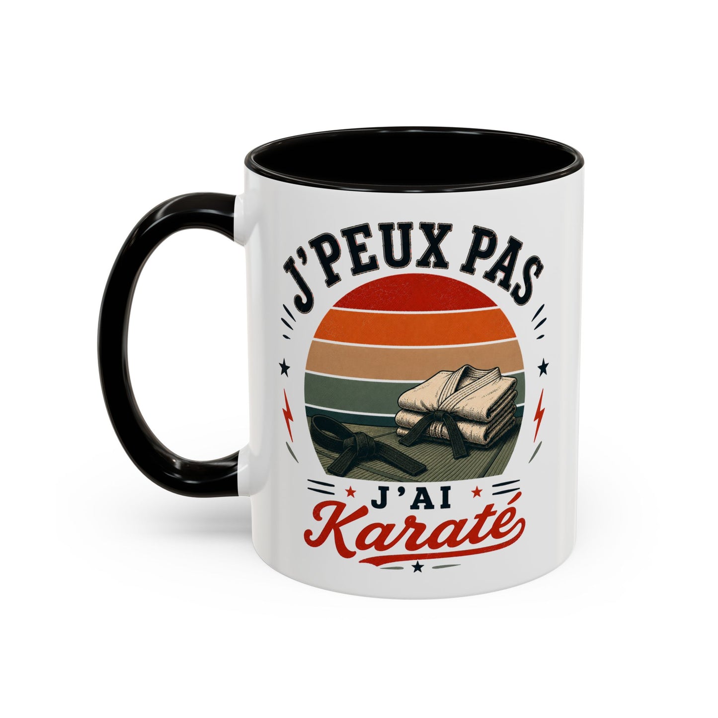 Tasse J’Peux Pas J’Ai Karaté – Mug Humour Karaté Vintage – Cadeau Passion Arts Martiaux Homme Femme 325ml