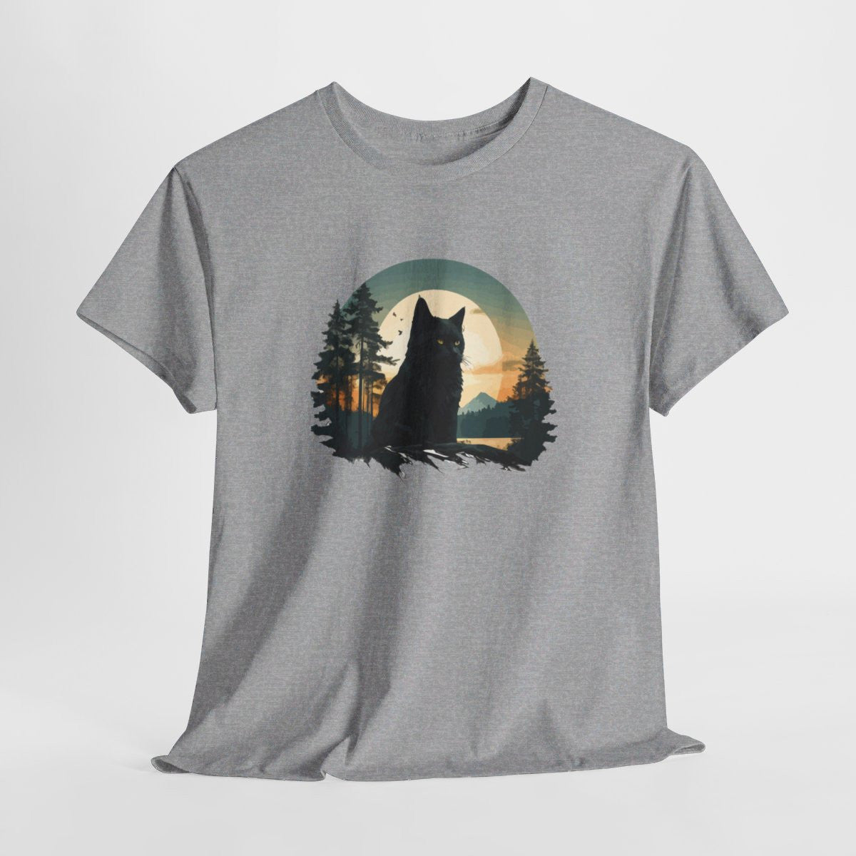 T shirt Chat Noir animal - Design Mystique -idée cadeau tee shirt pour Homme et Femme