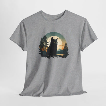 T shirt Chat Noir animal - Design Mystique -idée cadeau tee shirt pour Homme et Femme