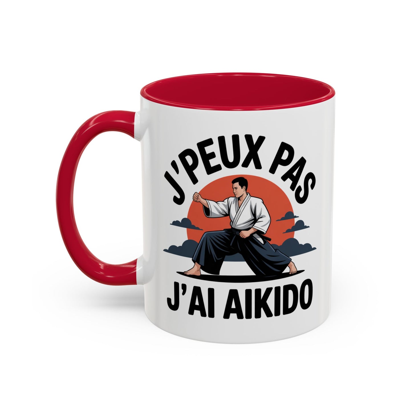 Tasse J’Peux Pas J’Aïkido – Mug Humour Arts Martiaux Japonais – Cadeau Aïkidoka Homme Femme 325ml