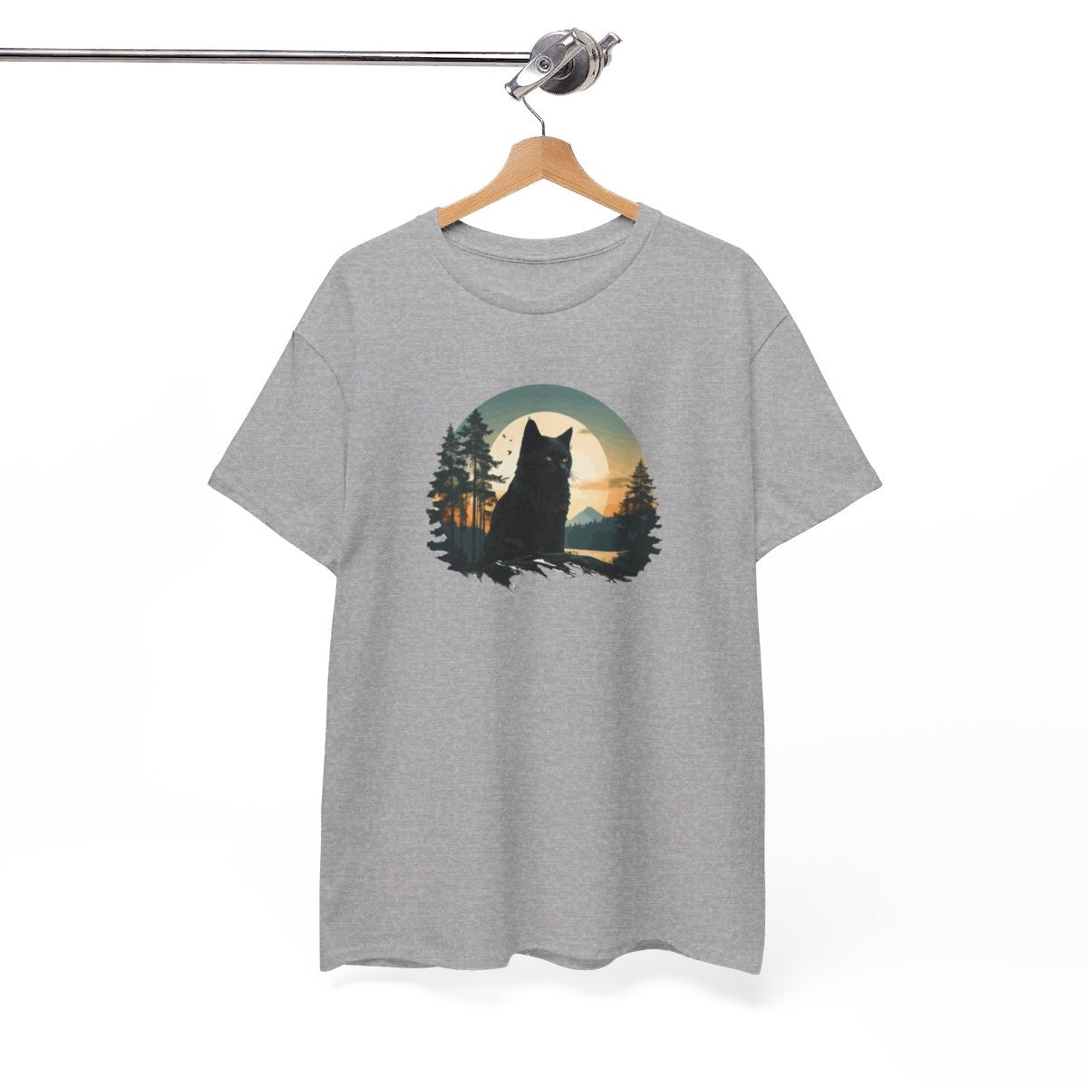 T shirt Chat Noir animal - Design Mystique -idée cadeau tee shirt pour Homme et Femme