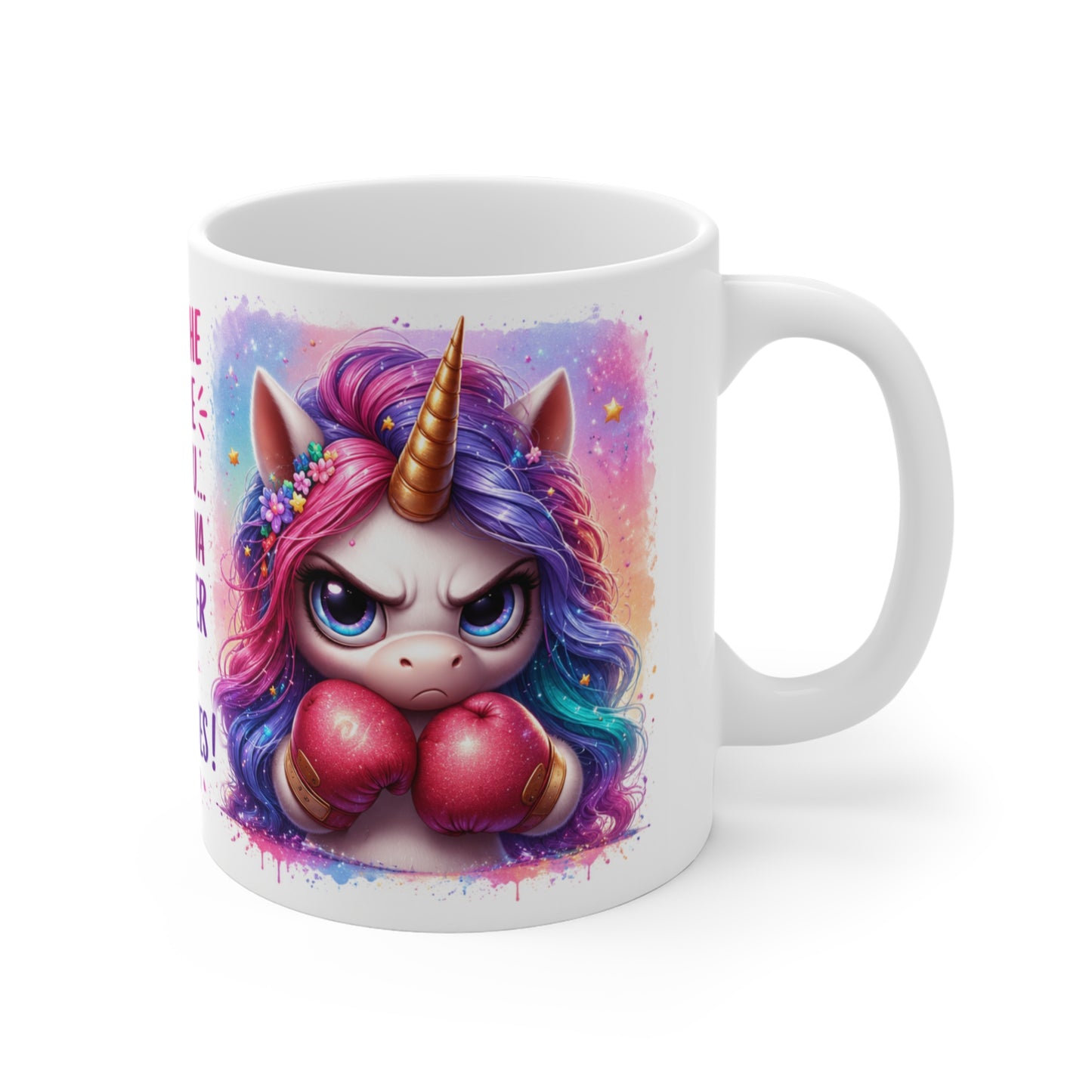 Tasse Licorne Humour Boxe – Mug “Approche Encore Un Peu” – Cadeau Femme Fille 325ml