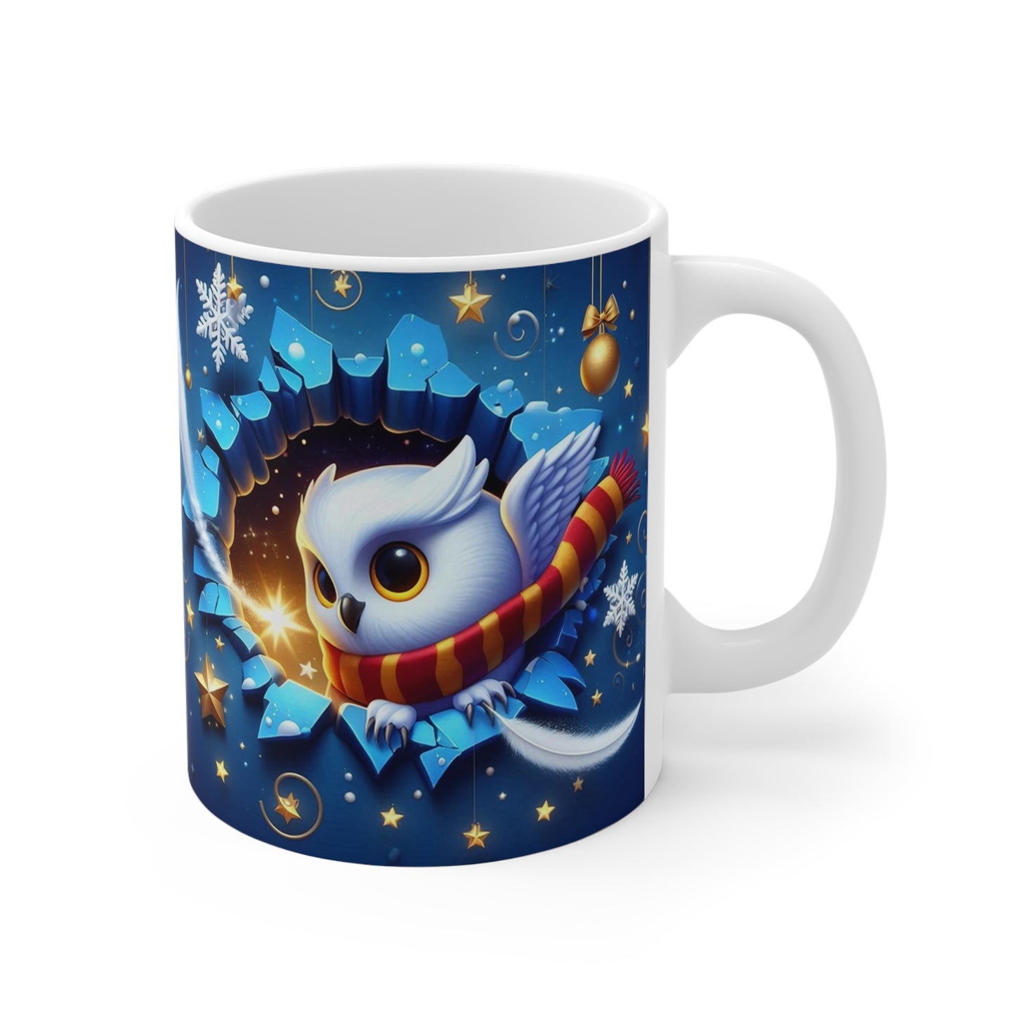 Tasse Hibou Magique Hiver Noël – Mug Céramique 325ml – Cadeau Fantaisie Enchanté