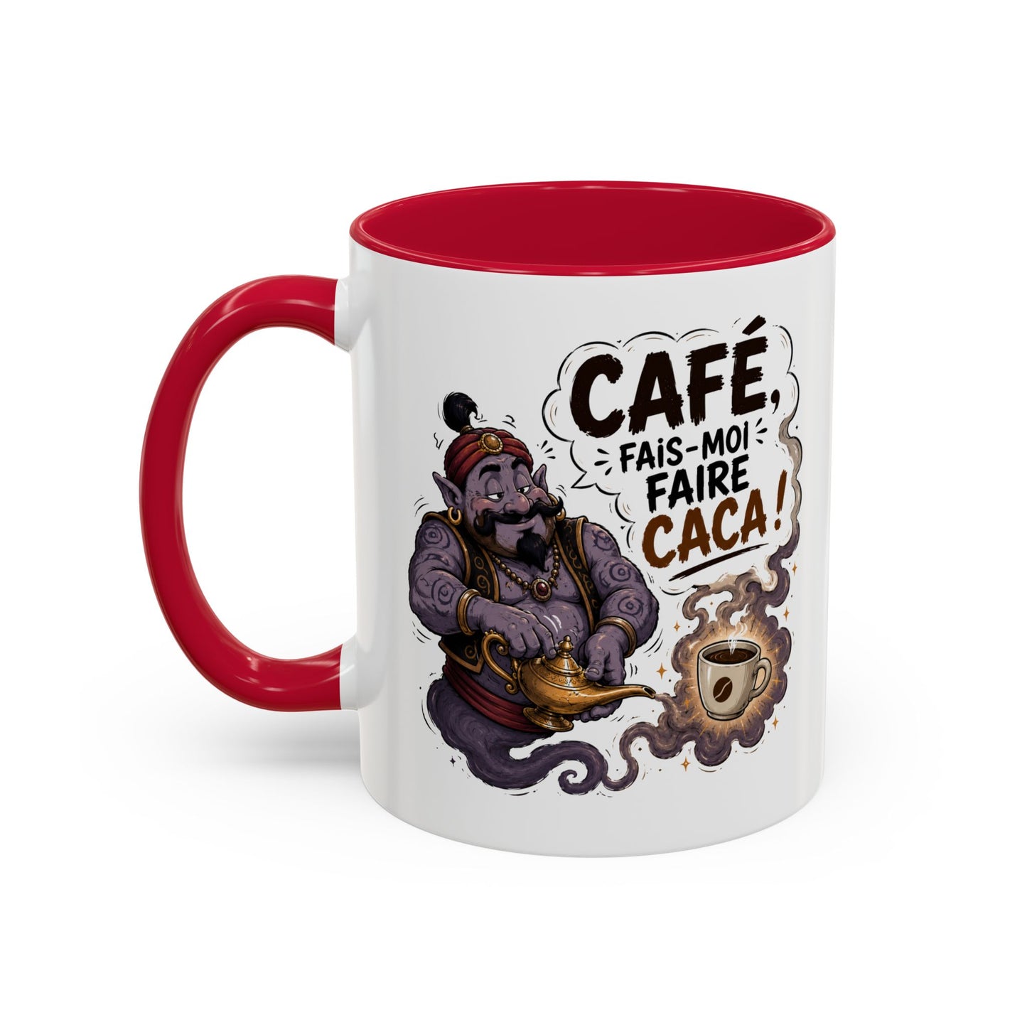 Mug Café Humour – Café Fais-Moi Faire Caca – Tasse Drôle avec Génie – Cadeau Original Homme et Femme Amateur de Café
