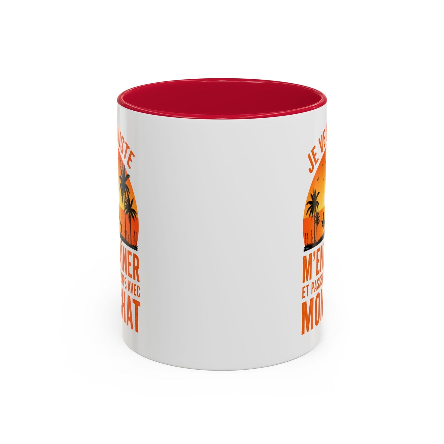 Mug Running Femme avec Chat – Tasse Course à Pied Jogging Sport – Cadeau Coureuse Amoureuse des Chats Noir Bleu Rouge