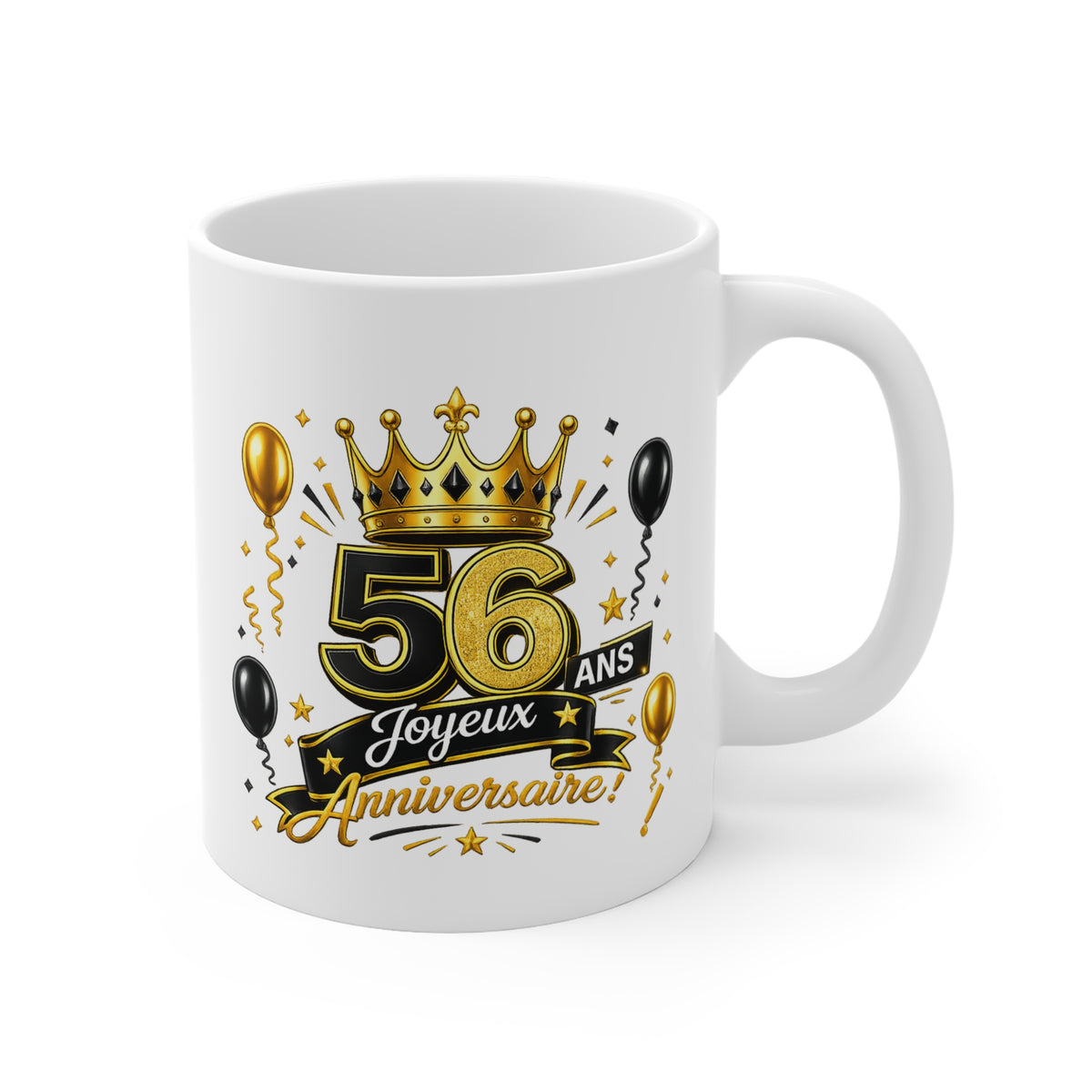Mug Joyeux 56 Ans – Tasse Anniversaire 56 Ans – Cadeau Original pour Femme Homme – Idée Cadeau 56e Anniversaire