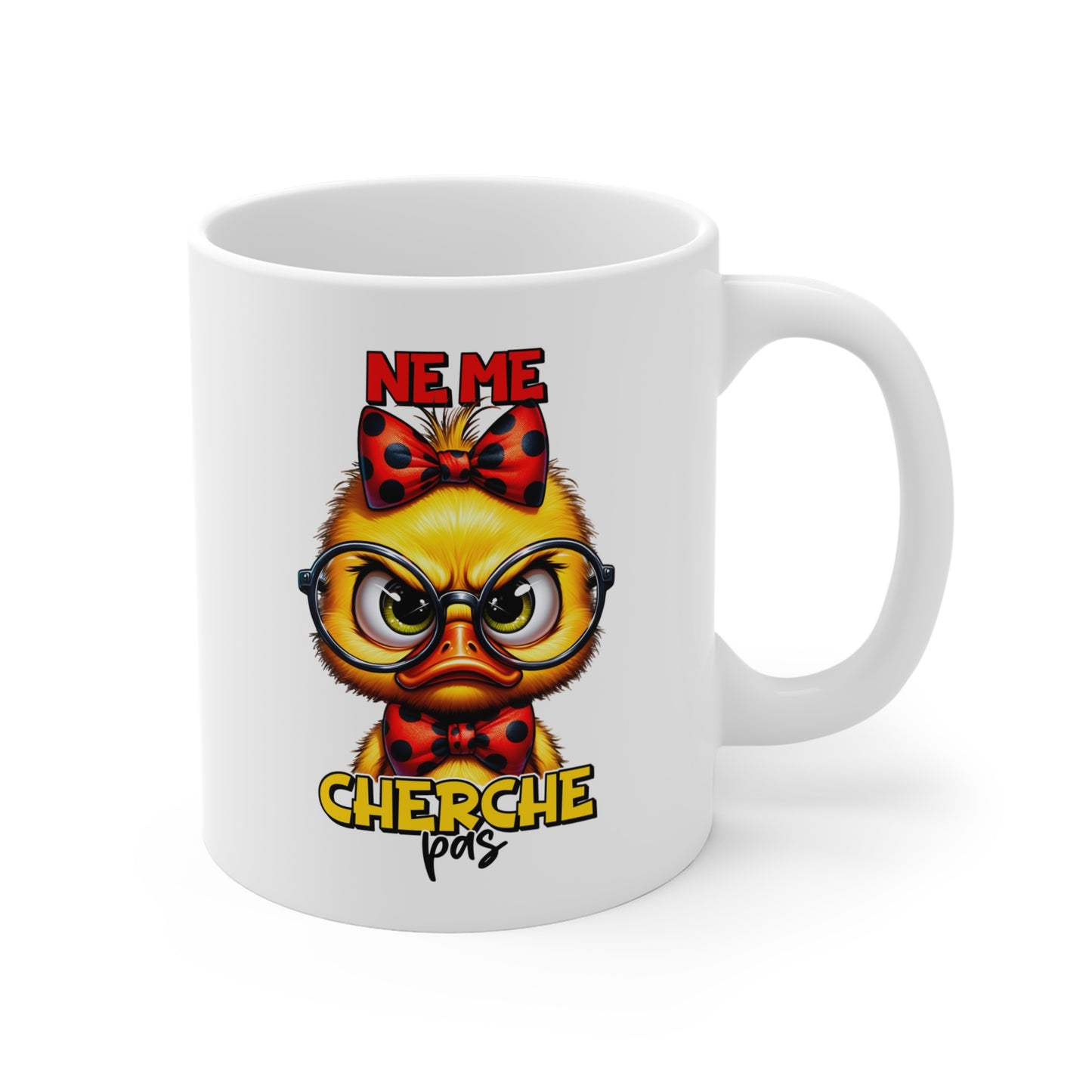 Tasse Ne Me Cherche Pas – Mug Humour Fille Canard Mignon – Cadeau Femme Fille 325ml