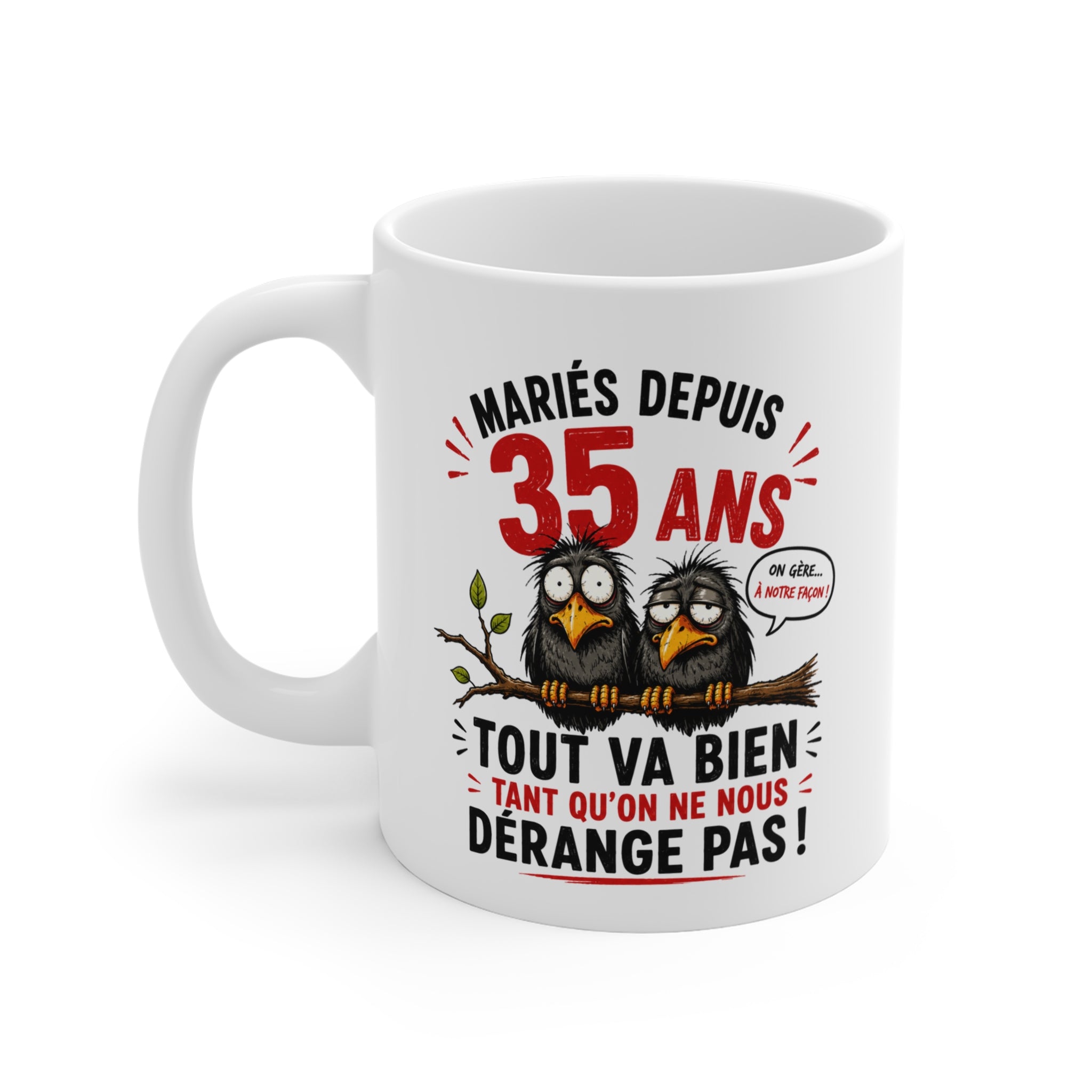 Tasse Mariés Depuis 35 Ans – Mug Humour Anniversaire de Mariage 35 Ans Homme Femme – Cadeau Noces de Rubis 325 ml