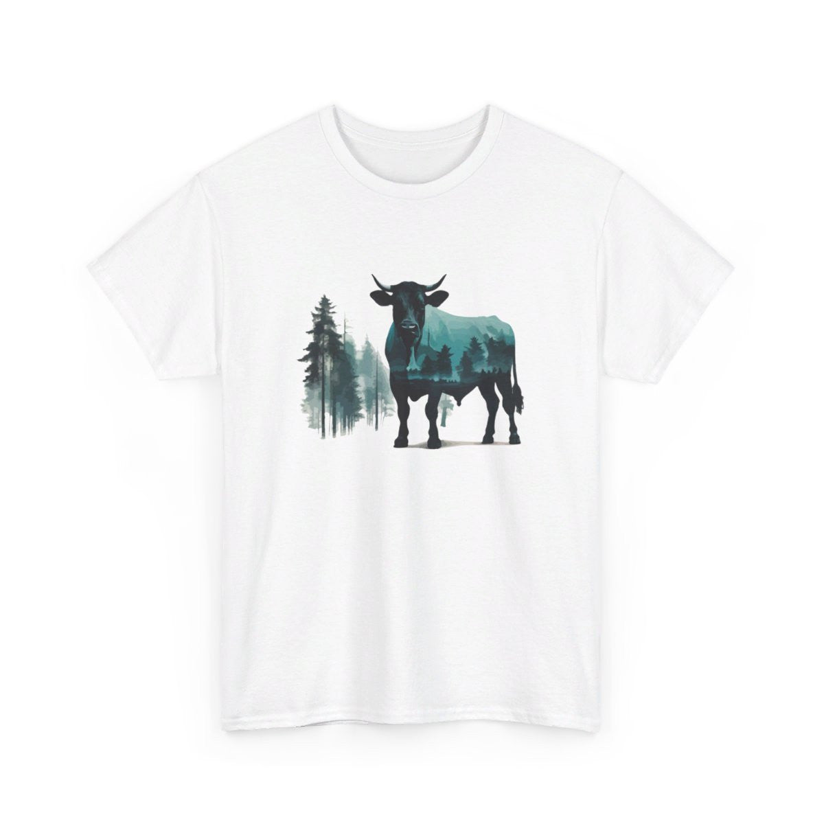T shirt  Taureau Animal Puissant - Design Nature- Idée cadeau tee shirt Pour Homme et Femme