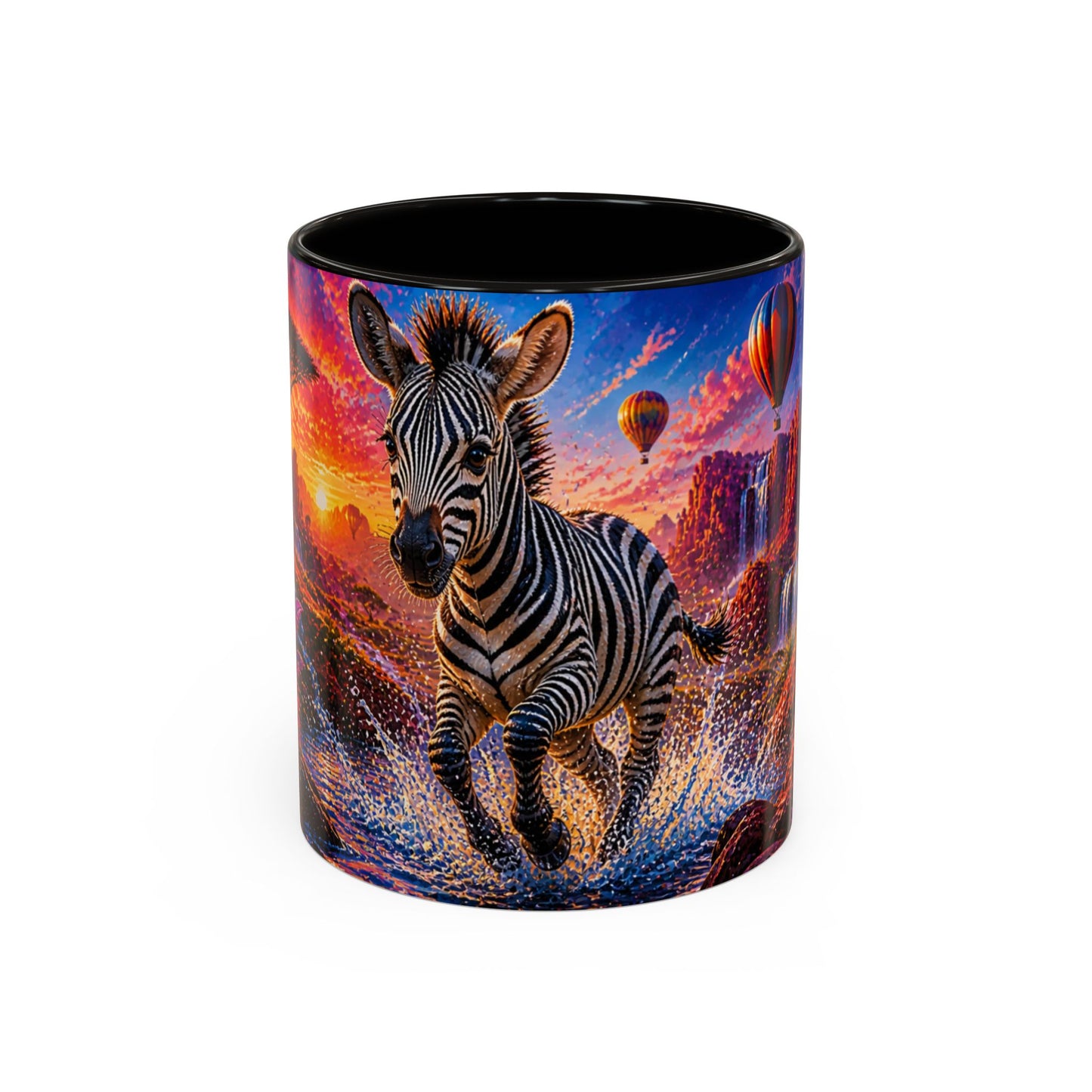 Tasse Zèbre Safari et Fleurs Exotiques – Mug Animal Sauvage Afrique – Design Artistique Coloré – Céramique 325ml