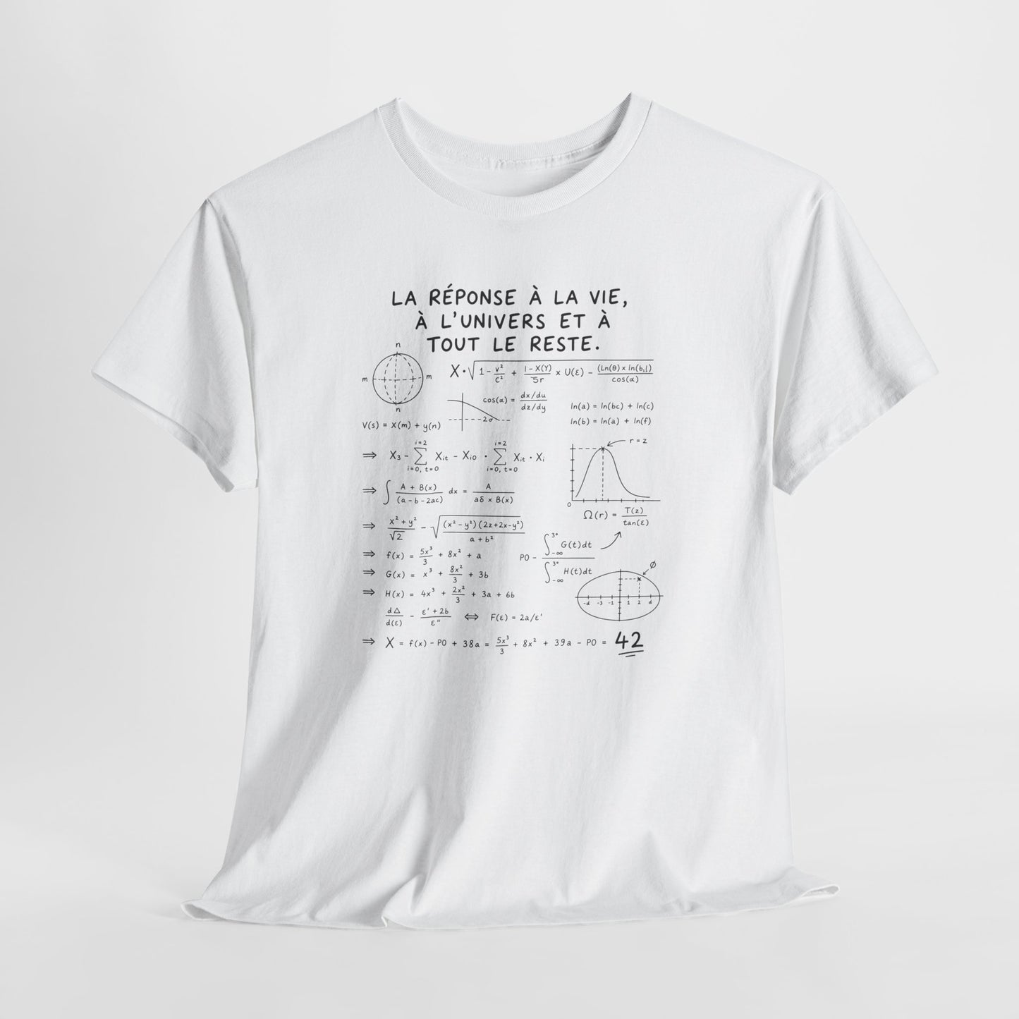 Tee-Shirt La Réponse à la Vie à l’Univers et à Tout le Reste 42 – Cadeau Geek Homme Femme Mathématiques Science