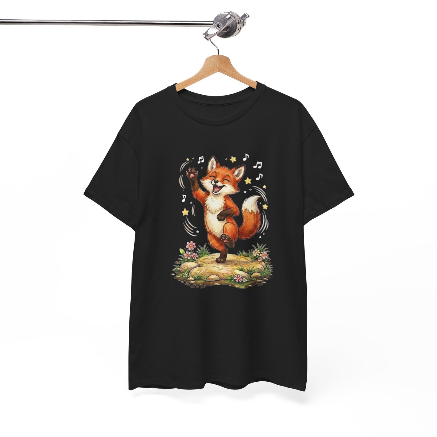 Tee Shirt Homme et Femme Renard Rigolo Dansant Animal Mignon Musique Nature Cadeau Humour