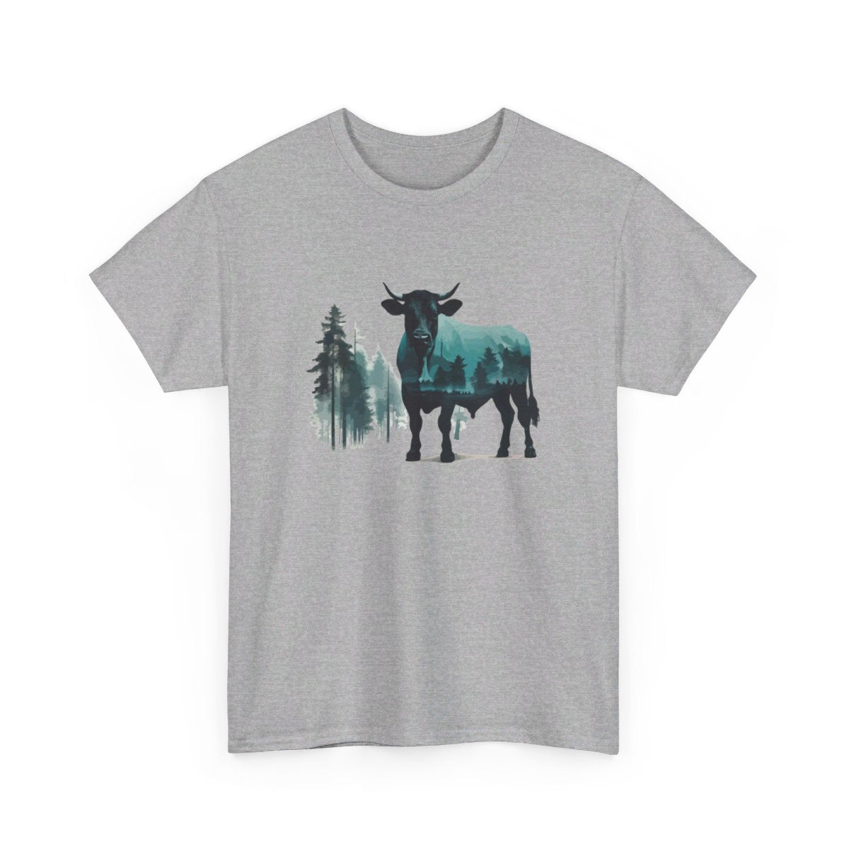 T shirt  Taureau Animal Puissant - Design Nature- Idée cadeau tee shirt Pour Homme et Femme