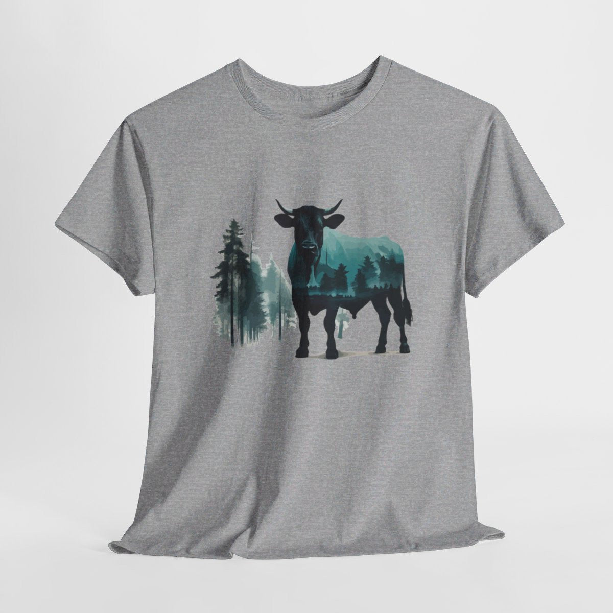 T shirt  Taureau Animal Puissant - Design Nature- Idée cadeau tee shirt Pour Homme et Femme