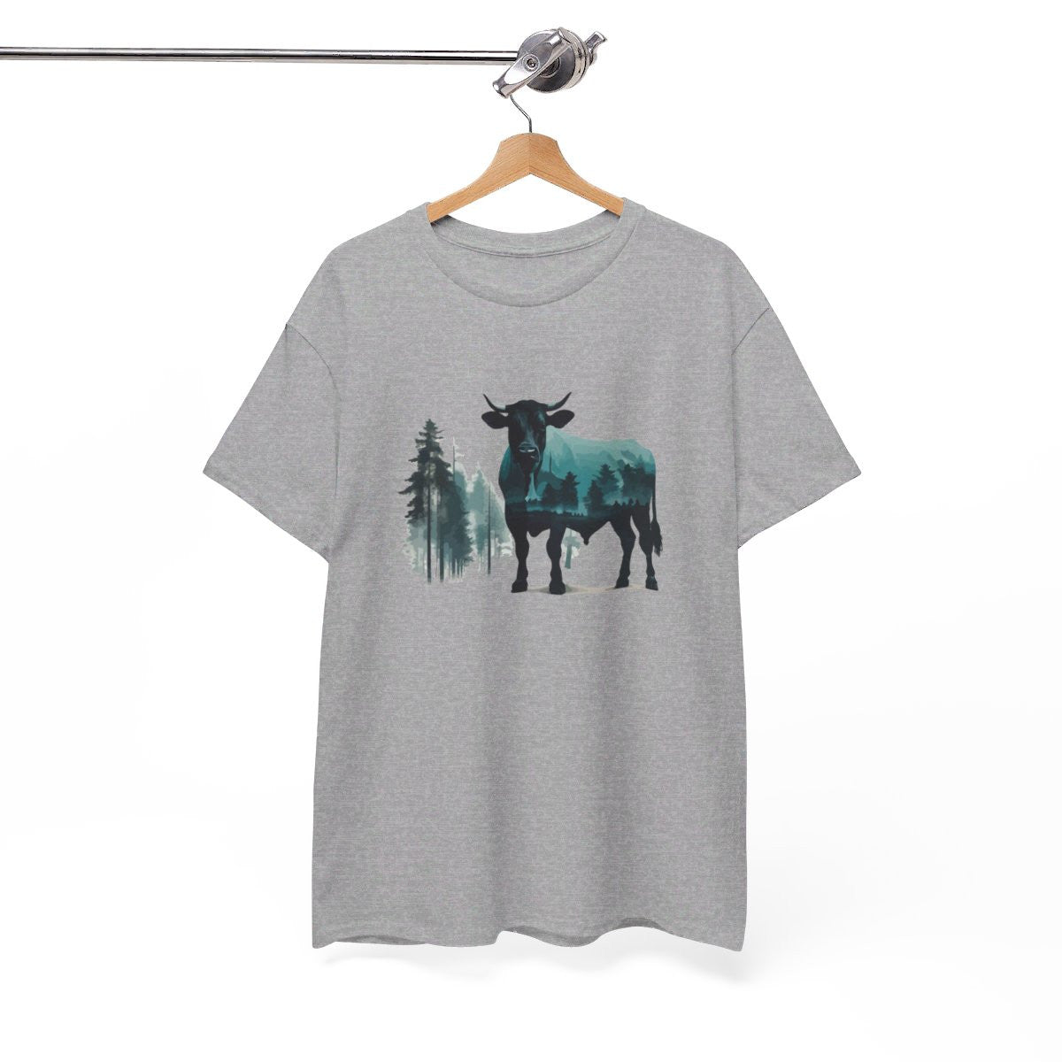 T shirt  Taureau Animal Puissant - Design Nature- Idée cadeau tee shirt Pour Homme et Femme