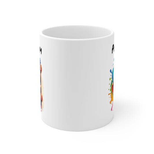 Tasse Personnalisable Singe Mignon – Mug Prénom Illustration Colorée – Cadeau Animal Tropical Rigolo 325ml