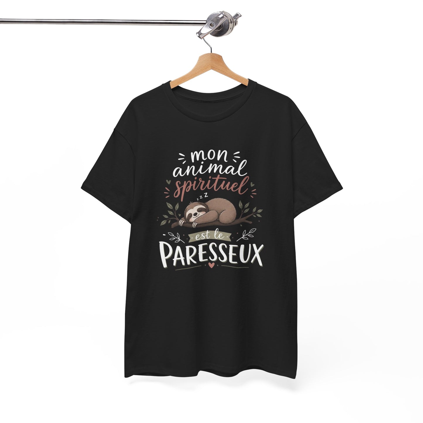 Tee-Shirt Mon Animal Spirituel est le Paresseux – Cadeau Humour Animal Mignon Homme Femme
