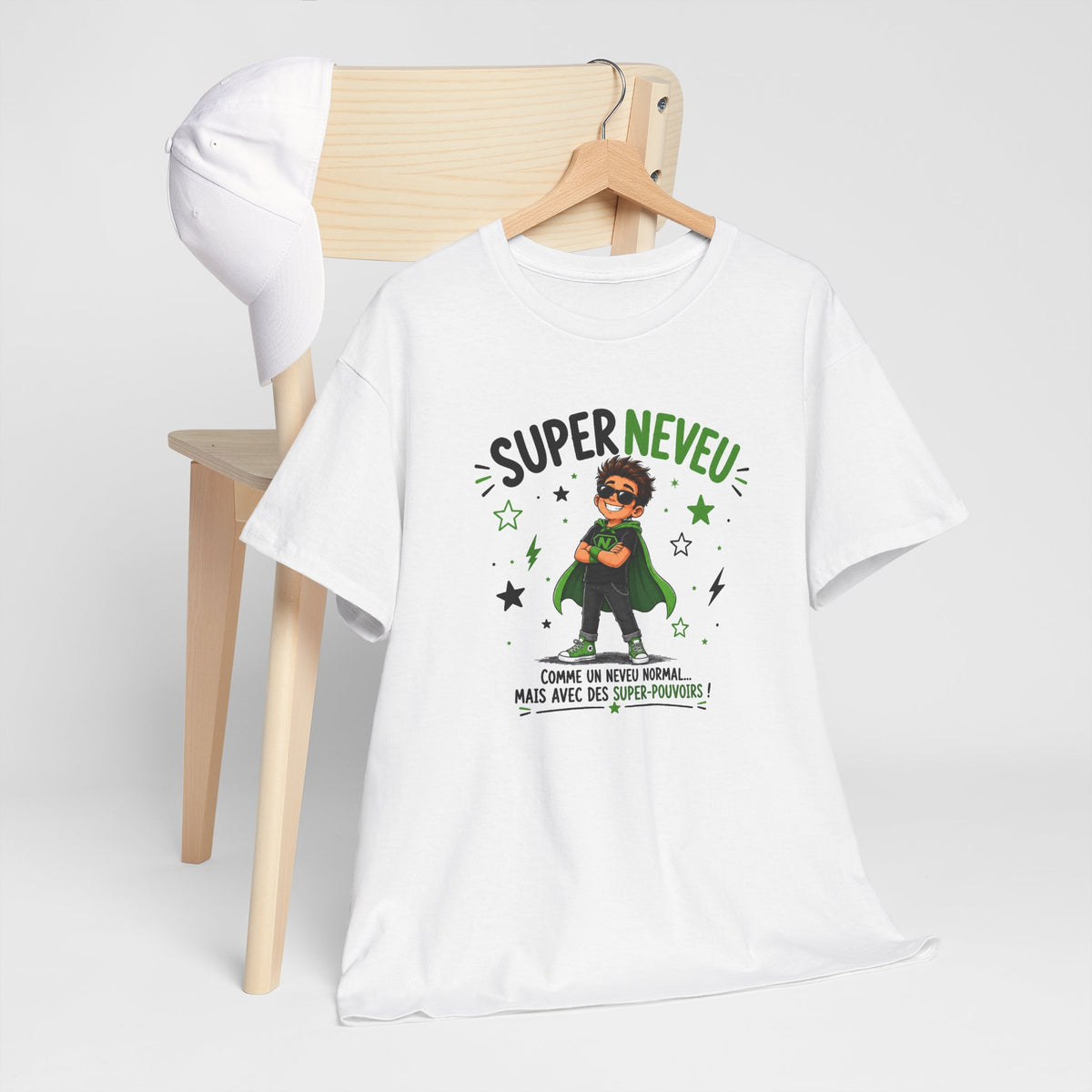 Tee Shirt Neveu Homme – Super Neveu Comme un Neveu Normal Mais Avec des Super-Pouvoirs – T-Shirt Humour Cadeau Original