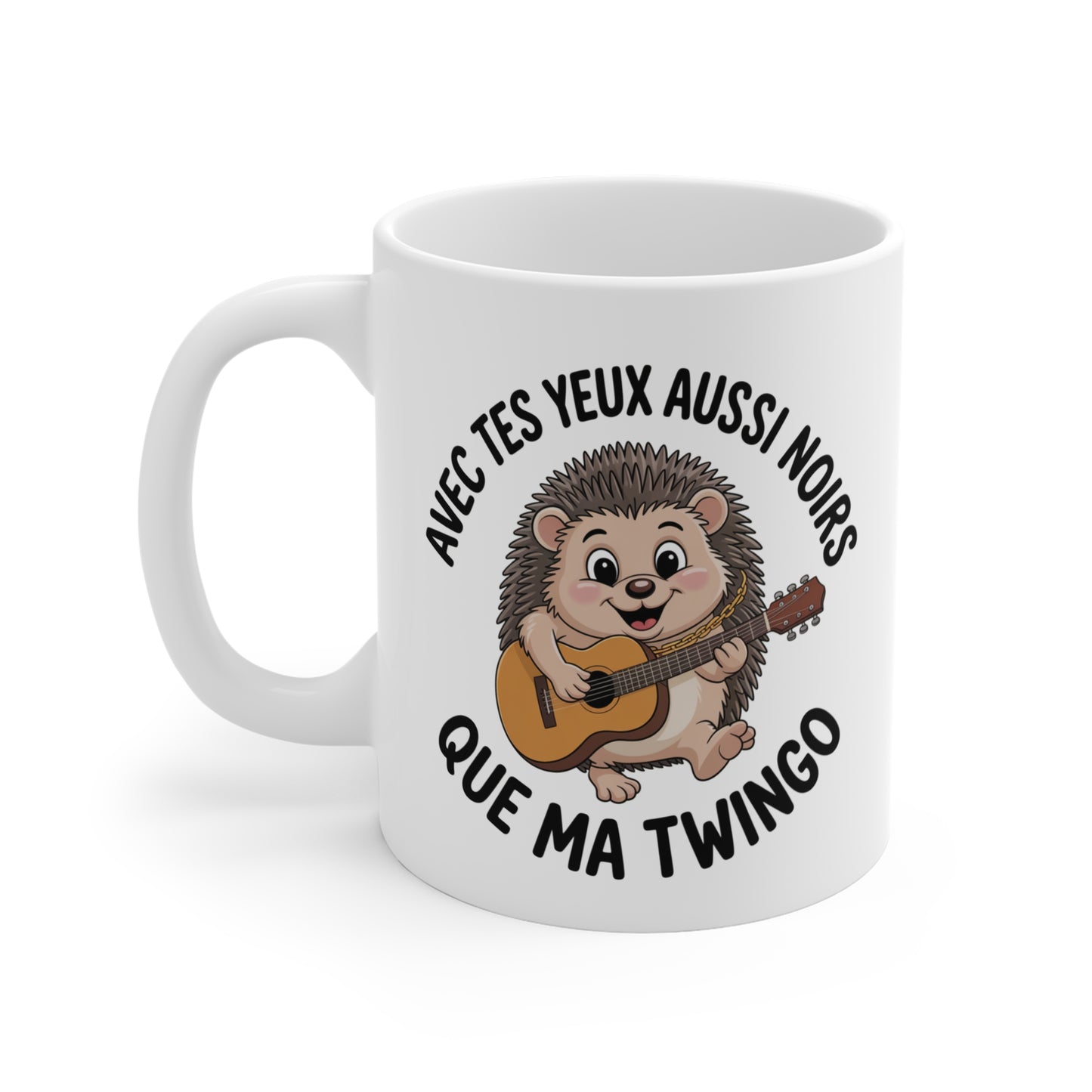Tasse Hérisson Musicien 325ml – Mug Humour Français JuL Twingo – Cadeau Original Amis Collègues Céramique