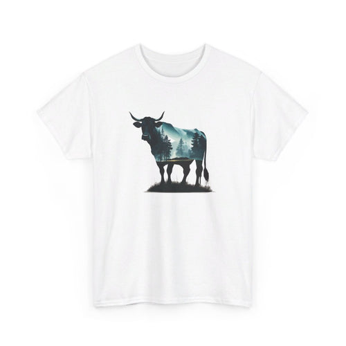Tee shirt  Taureau Animal Puissant - Design Nature- Idée cadeau t shirt Pour Homme et Femme