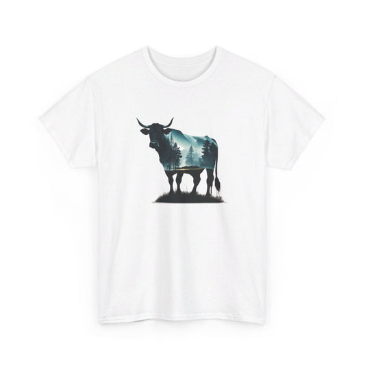 Tee shirt  Taureau Animal Puissant - Design Nature- Idée cadeau t shirt Pour Homme et Femme