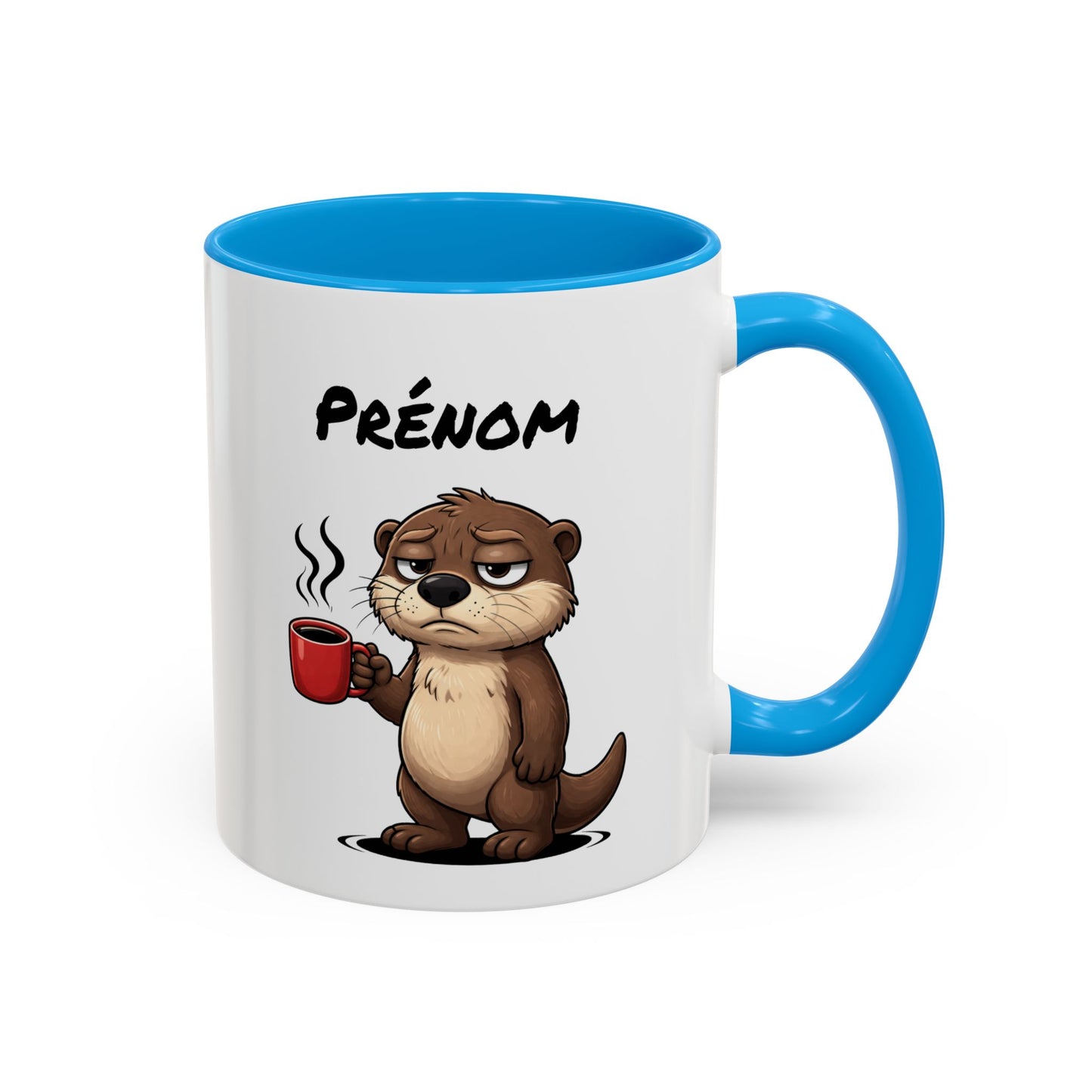 Mug Loutre Fatiguée Personnalisable 325ml – Tasse Café Humoristique Animal Mignon Drôle Réveil Difficile