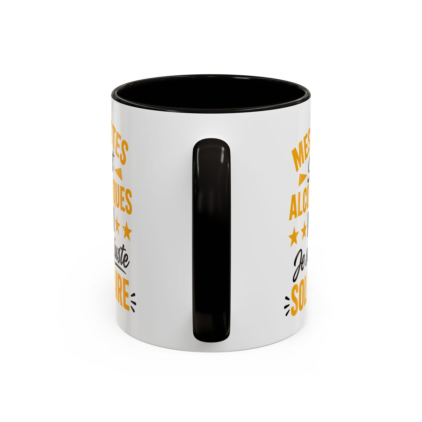 Mug Humour Apéro – Mes Potes Sont Alcooliques Moi Je Suis Juste Solidaire – Tasse Drôle Cadeau Original Fun Céramique 325ml