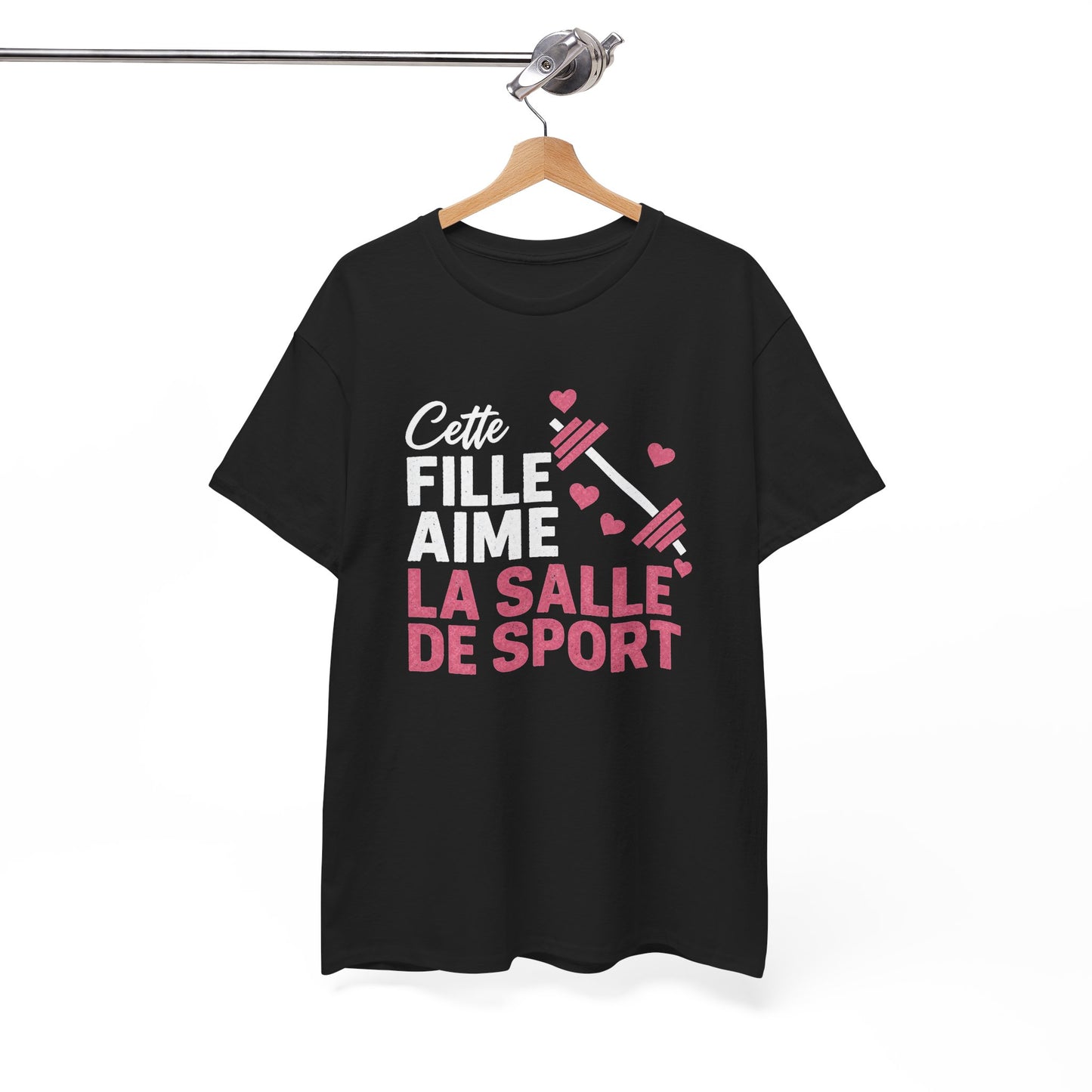 T-Shirt Fitness Femme – Musculation Haltères Sport Training – Cadeau Sportive Passionnée de Salle de Sport