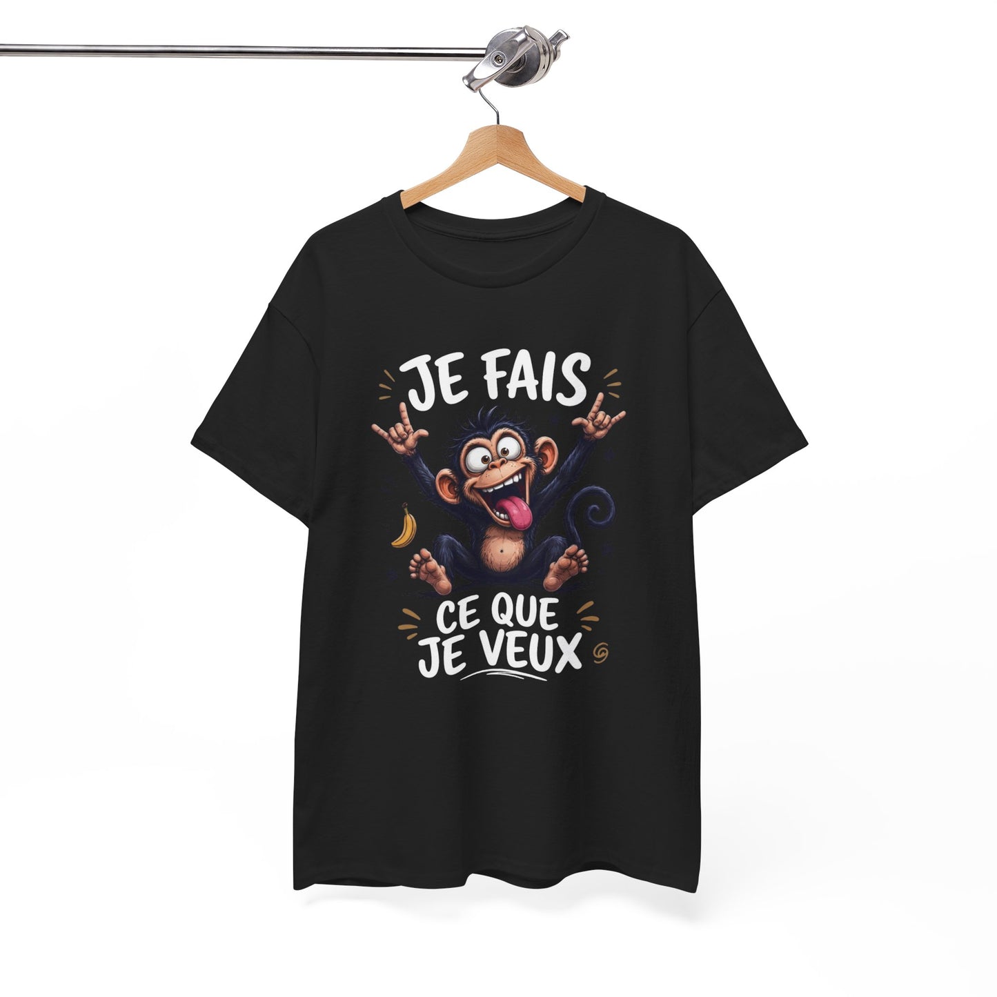 Tee-Shirt Je Fais Ce Que Je Veux – Singe Drôle Humoristique – Cadeau Homme Femme Humour Déjanté Animal Cartoon