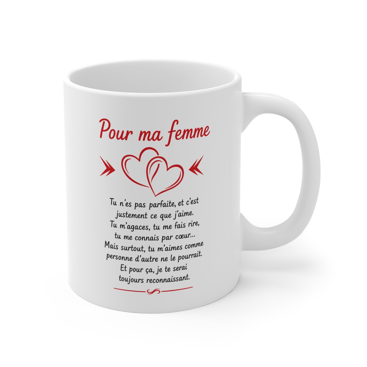 Tasse Pour Ma Femme – Mug Message d’Amour Romantique – Cadeau Femme Épouse Saint-Valentin Anniversaire 325ml
