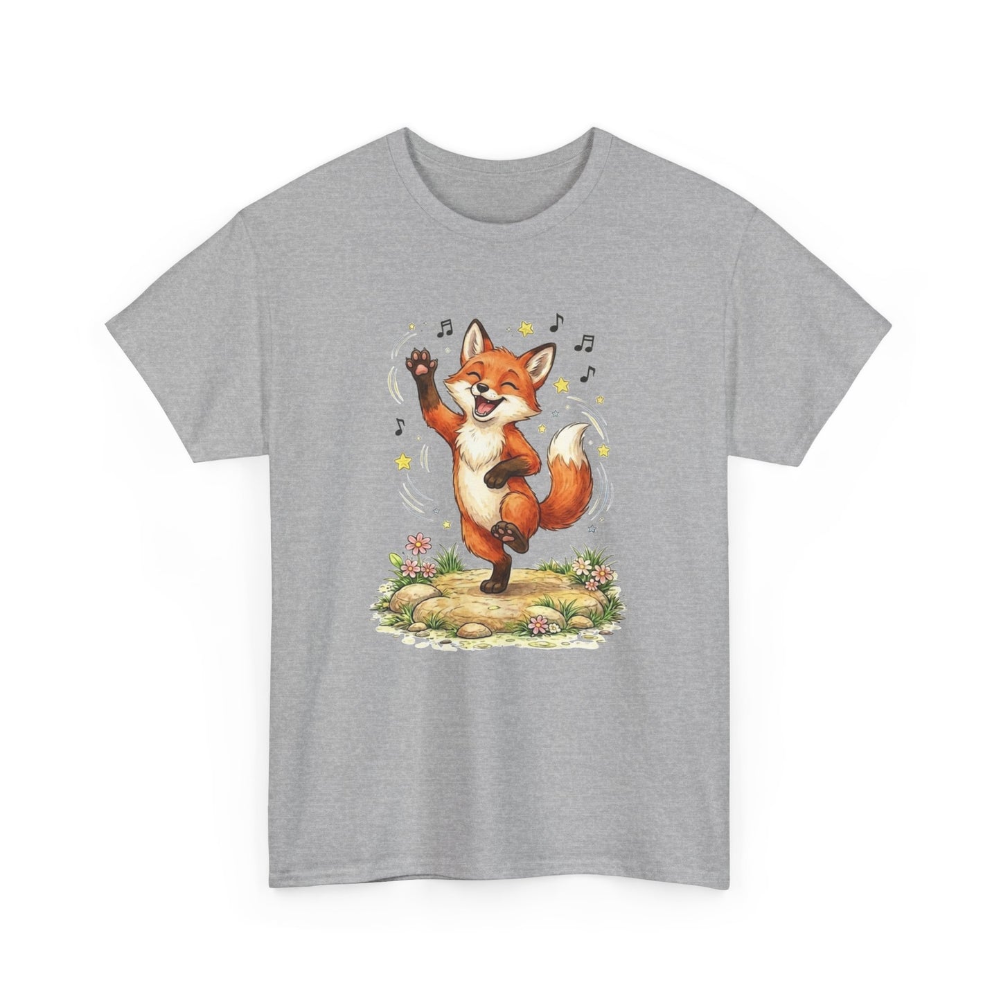 Tee Shirt Homme et Femme Renard Rigolo Dansant Animal Mignon Musique Nature Cadeau Humour
