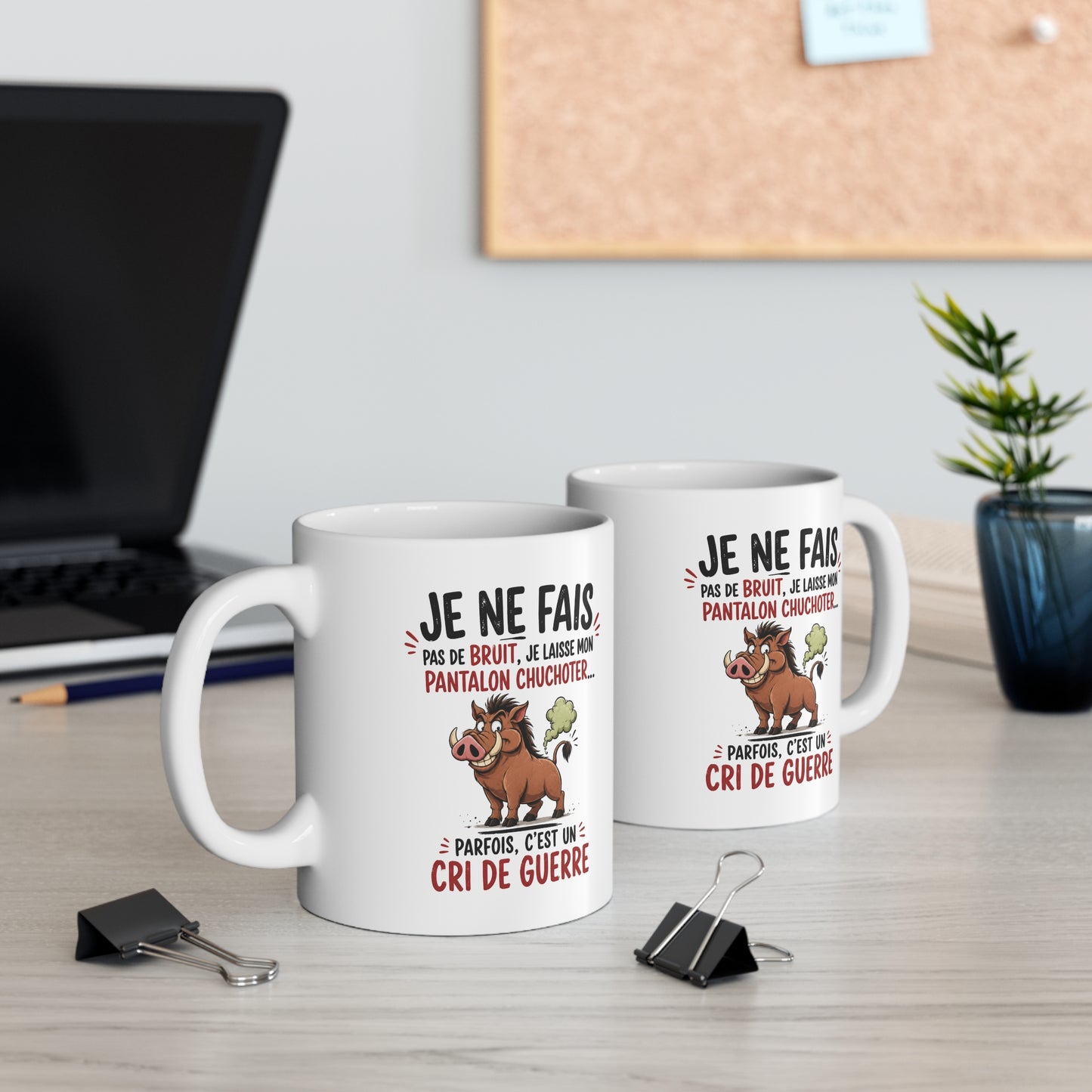 Tasse Humour Prout Sanglier – Je Ne Fais Pas De Bruit Je Laisse Mon Pantalon Chuchoter – Mug Drôle Homme Femme 325ml