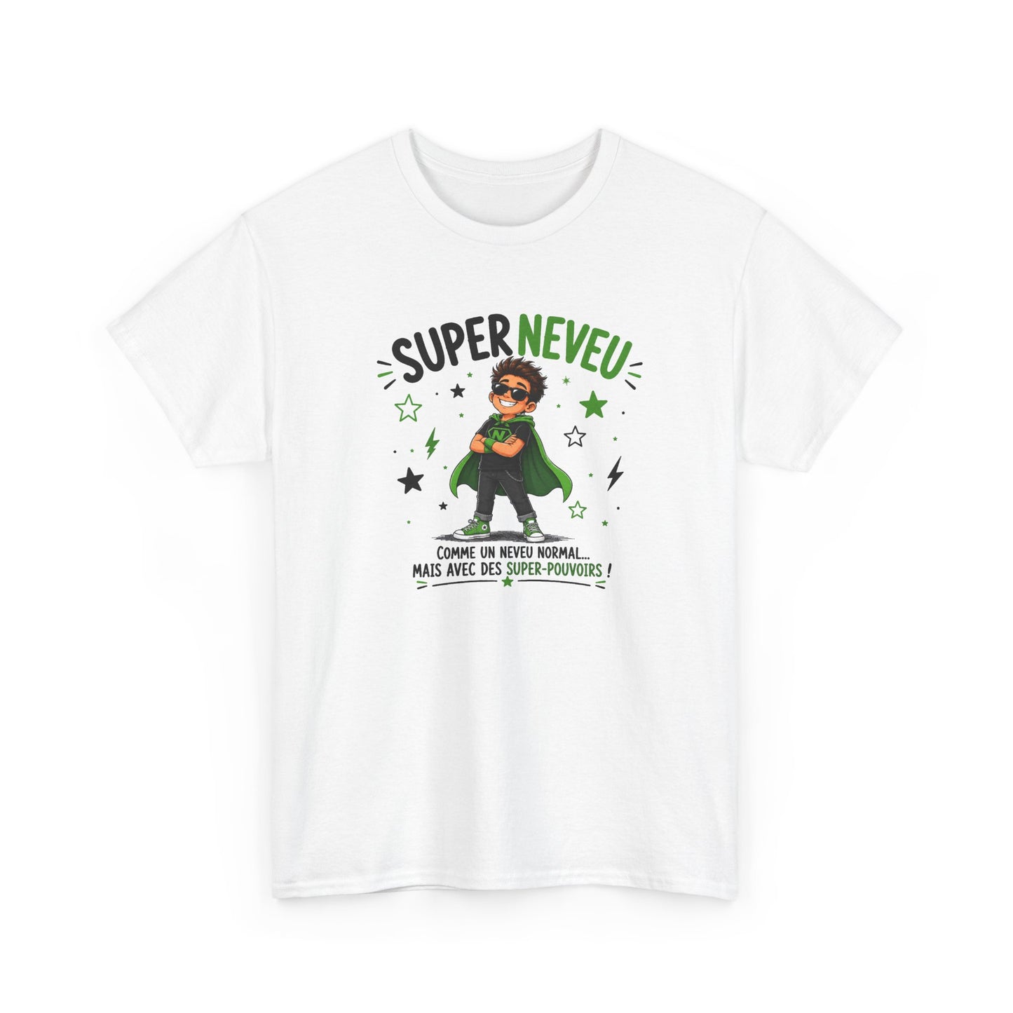 Tee Shirt Neveu Homme – Super Neveu Comme un Neveu Normal Mais Avec des Super-Pouvoirs – T-Shirt Humour Cadeau Original