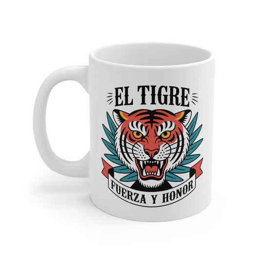 Tasse Tigre 325ml – Mug El Tigre Fuerza et Honneur – Design Animal Sauvage Motivant – Cadeau Original Céramique