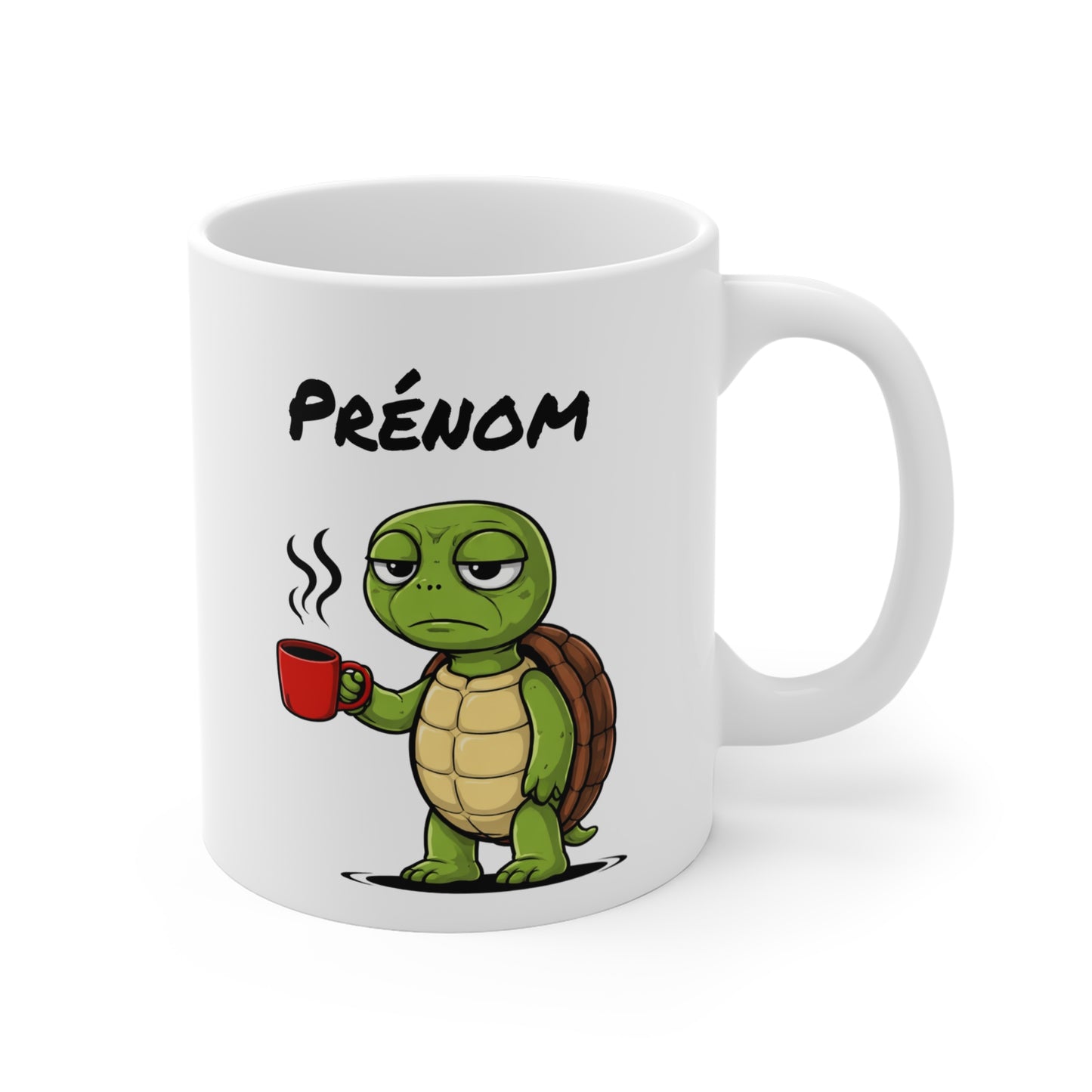 Mug Tortue Fatiguée Personnalisable 325ml – Tasse Café Humour Animal Mignon Drôle Réveil Difficile Cadeau