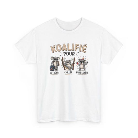 T-Shirt Koalifié Pour Voyager Chiller Faire La Fête – Tee Shirt Humour Vacances Koala Cool – Cadeau Original Homme Femme Été