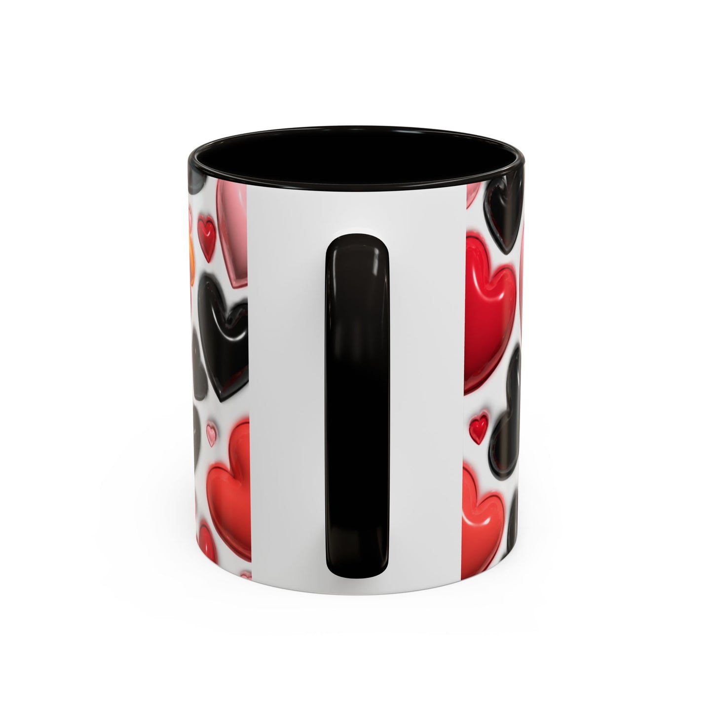 Mug Love Cœurs – Tasse Romantique Motif Cœurs Rouges Roses Noirs – Cadeau Couple Amour Saint Valentin Femme Homme Céramique 325ml