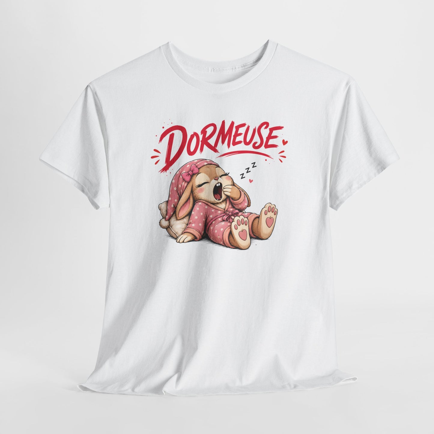 Tee-Shirt Dormeuse – Lapin Mignon Endormi – Cadeau Humour Femme Adulte Amatrice de Siestes
