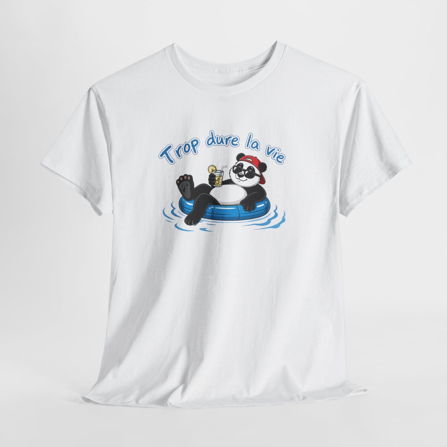 T-Shirt Panda Trop Dure La Vie – Tee Shirt Humour Vacances Chill Été – T-Shirt Drôle Homme Femme Détente Cadeau Original
